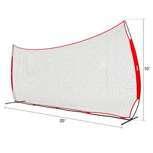 20x10 ft Barricade Backstop Net, Ball Sports Barrier Net with Carry Bag