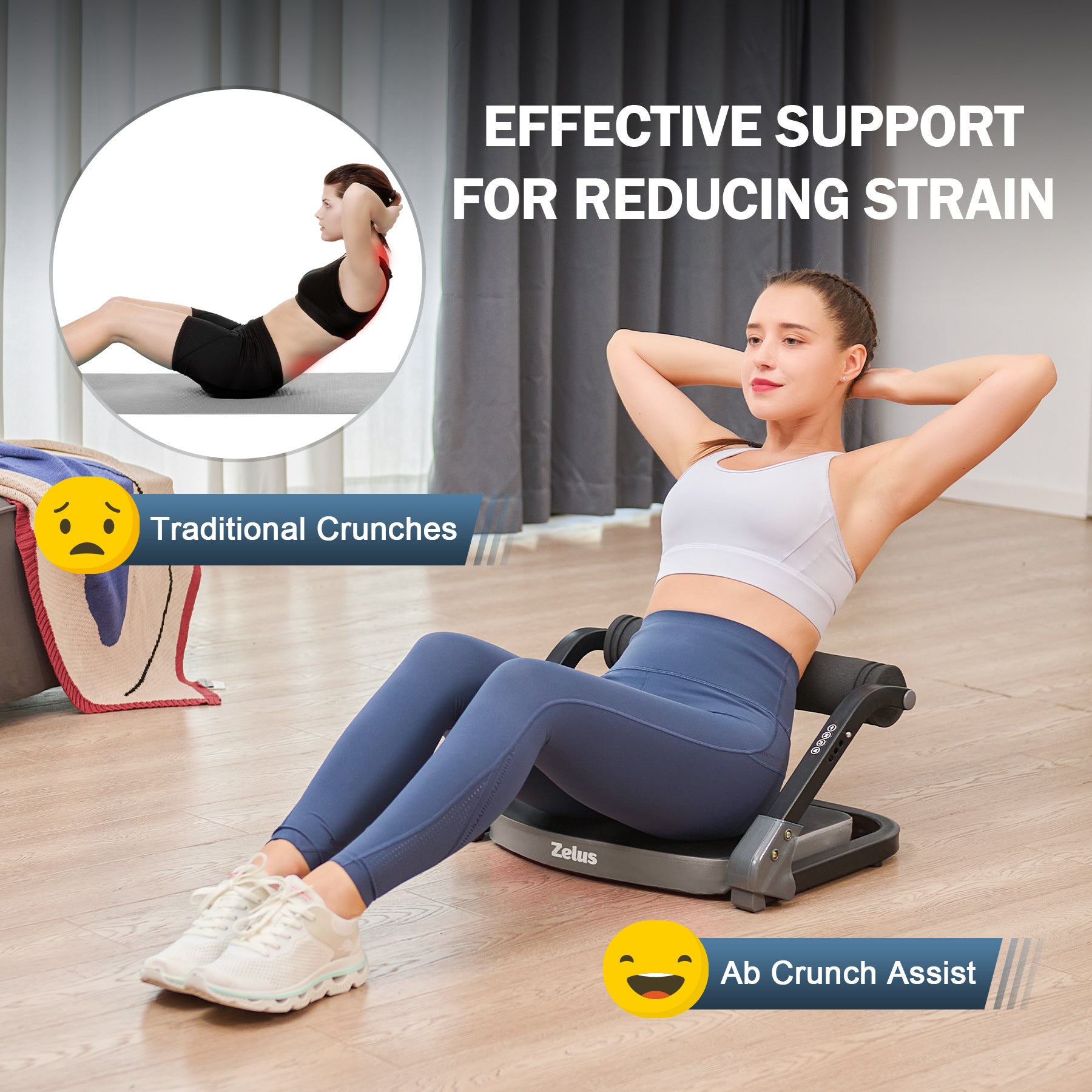 Ab Coaster for Cardio Exercises, Ab Crunch Machine for Home Gym