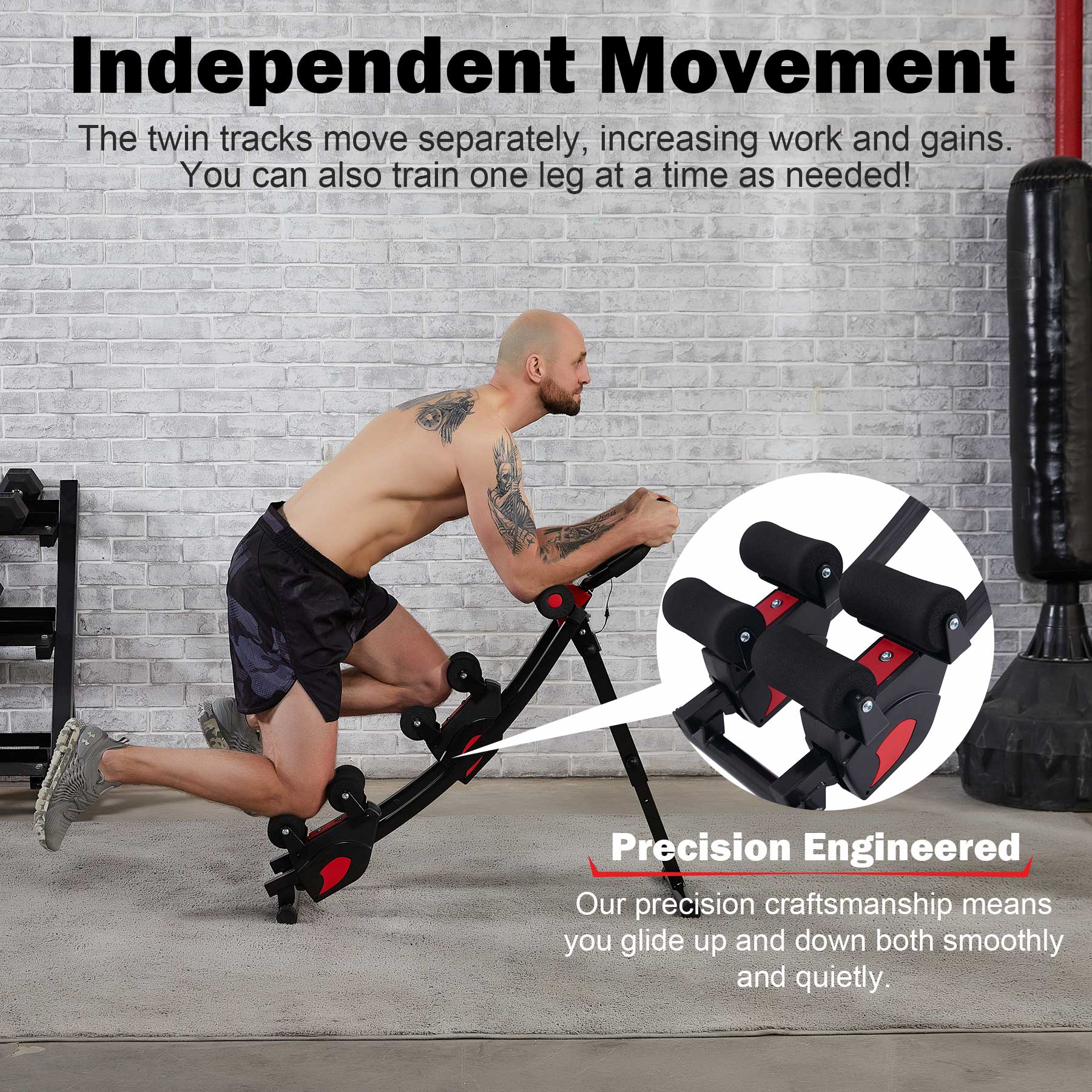 Black and red abdominal exercise machine 