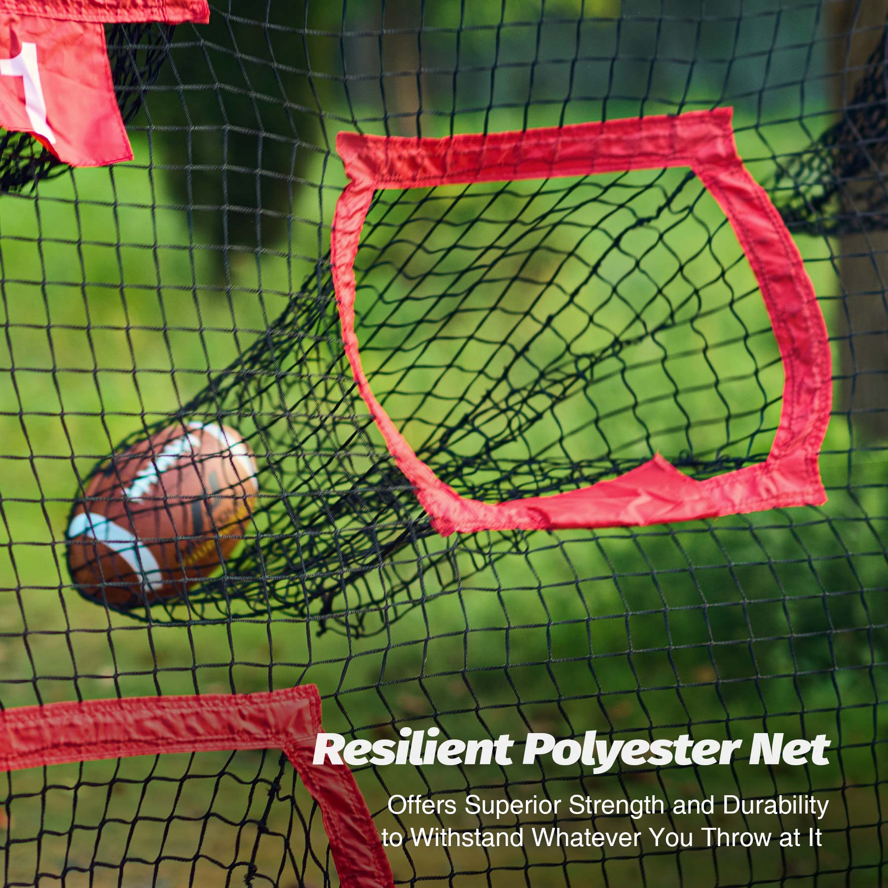 Baseball practice net with numbered targets and carrying bag
