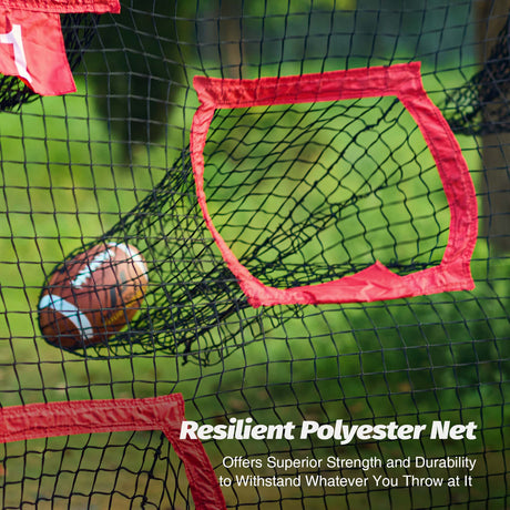 Rugby Throwing Net 7x7 ft Football Throwing Net- Red