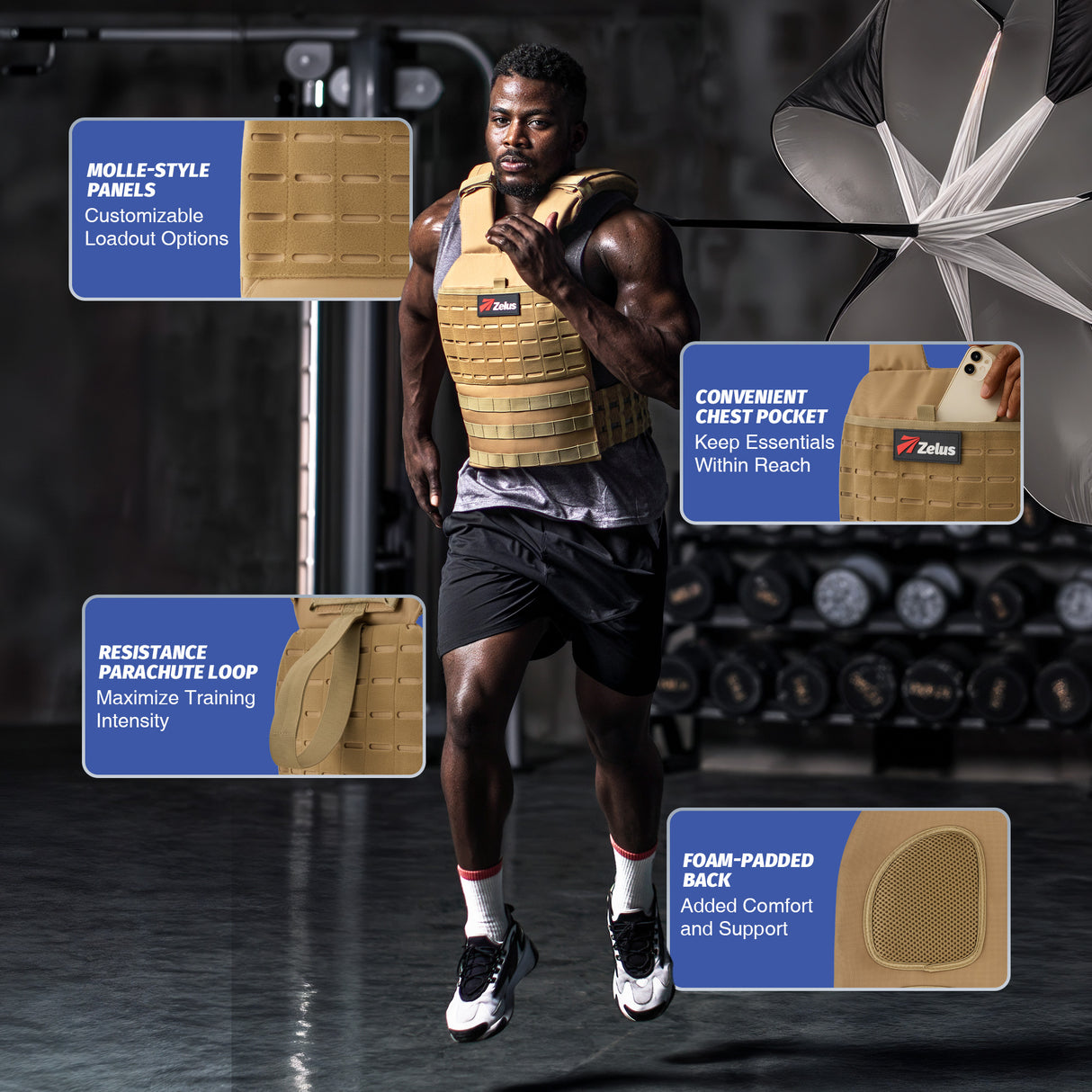 Performance Y-Shaped  Weighted Vest - Adjustable Weight