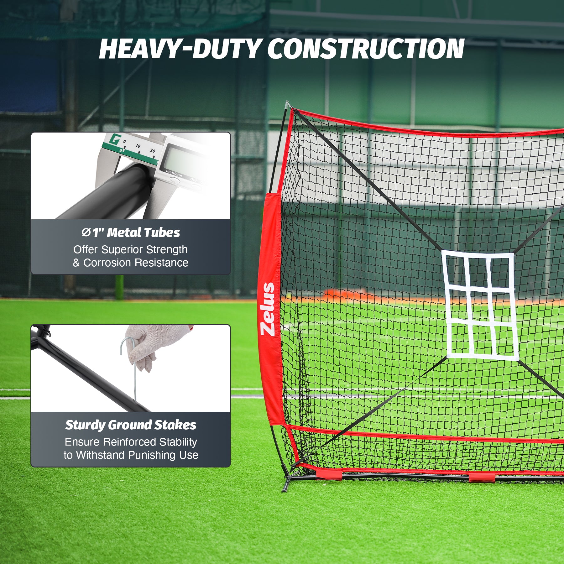 Zelus golf practice net with carrying bag