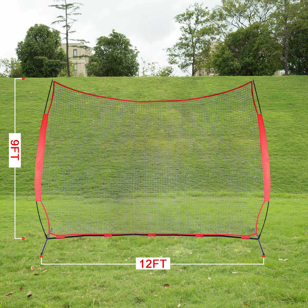 Collapsible Barricade Backstop Net 12x9 ft Portable Hitting Net