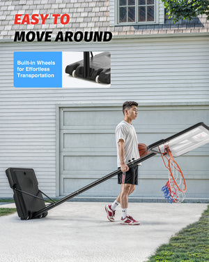 4.4 to 10 ft Height Portable Basketball Hoop System with 18 in Standard Hoop