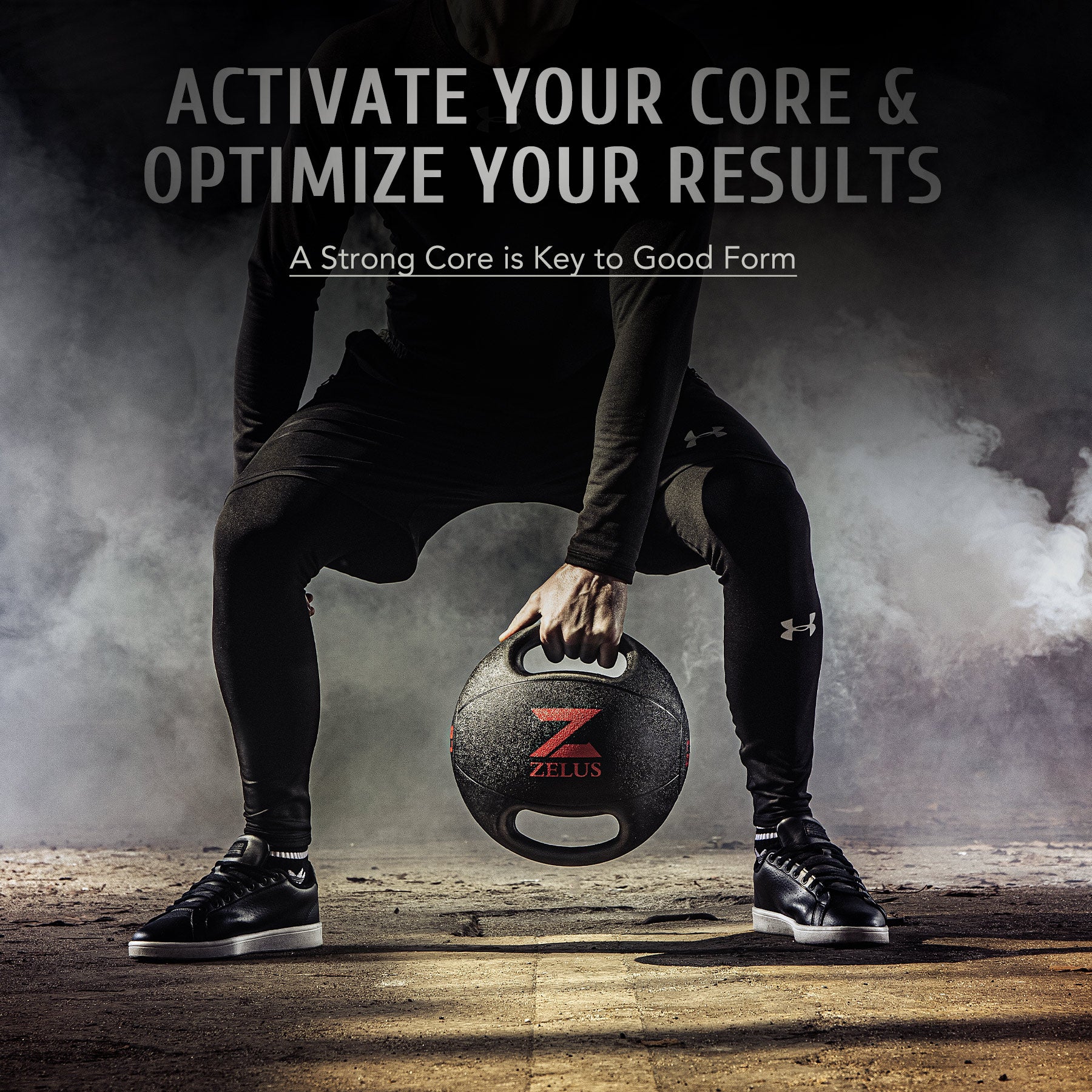 Black ZELUS double-handle medicine ball