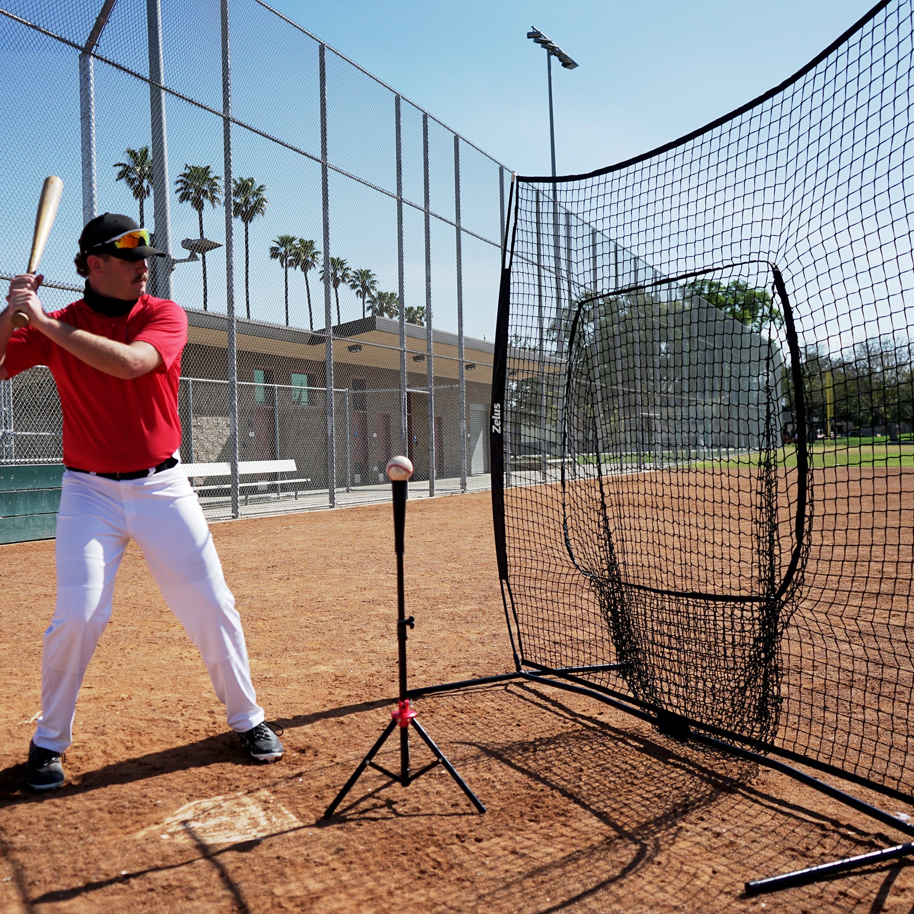 Zelus baseball or softball practice net with carrying bag