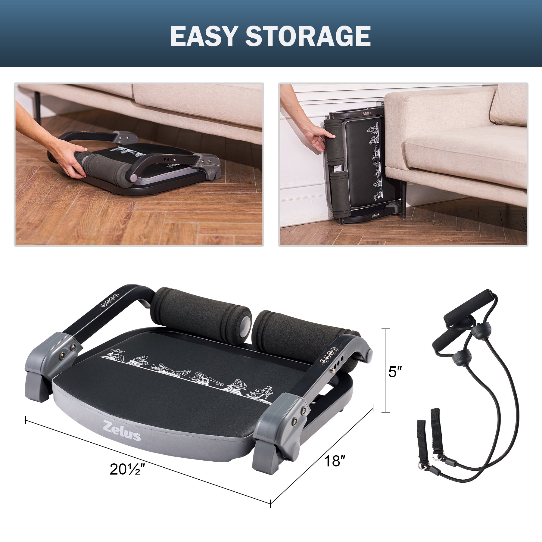 Zelus exercise device with resistance bands 