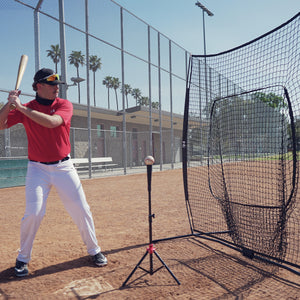 Baseball Net 7x7ft Baseball Hitting Net with 12 Baseballs & Batting Tee & Ball Caddy-Black