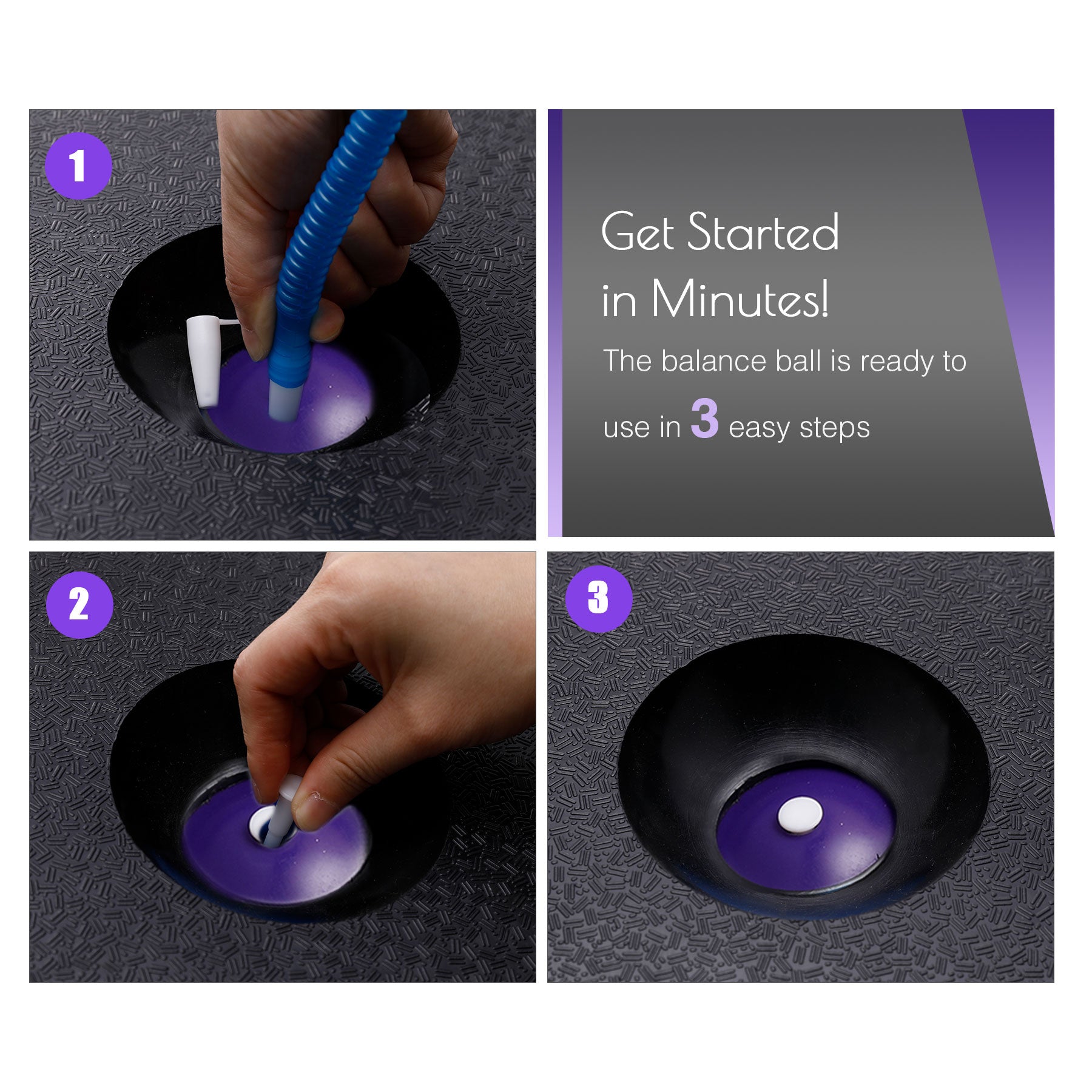 Inflate the lred Fitness Balance ball 