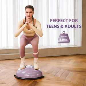 Lilac Fitness Balance Trainer: 23-Inch Balance Ball with Resistance Bands