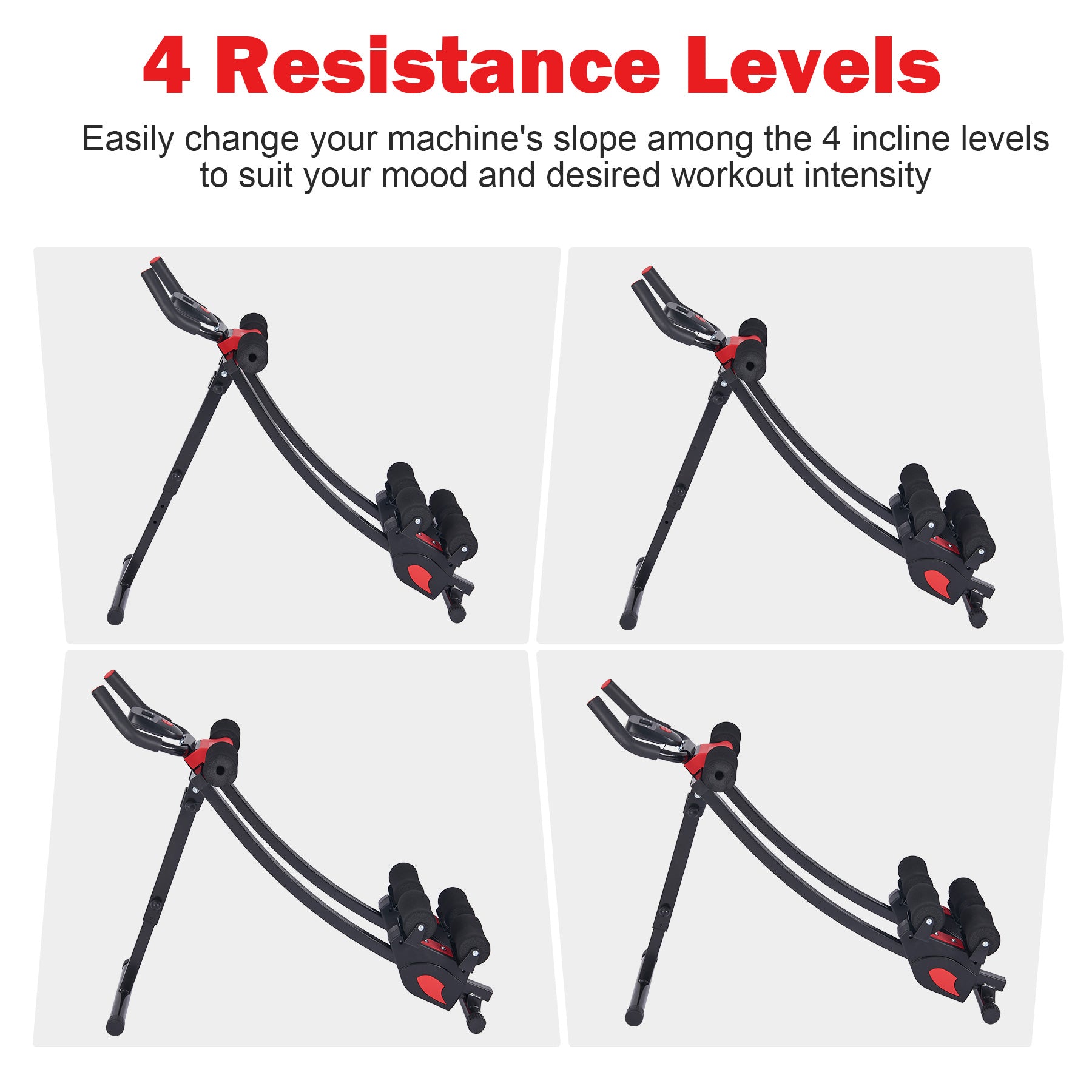 Black and red abdominal exercise machine 