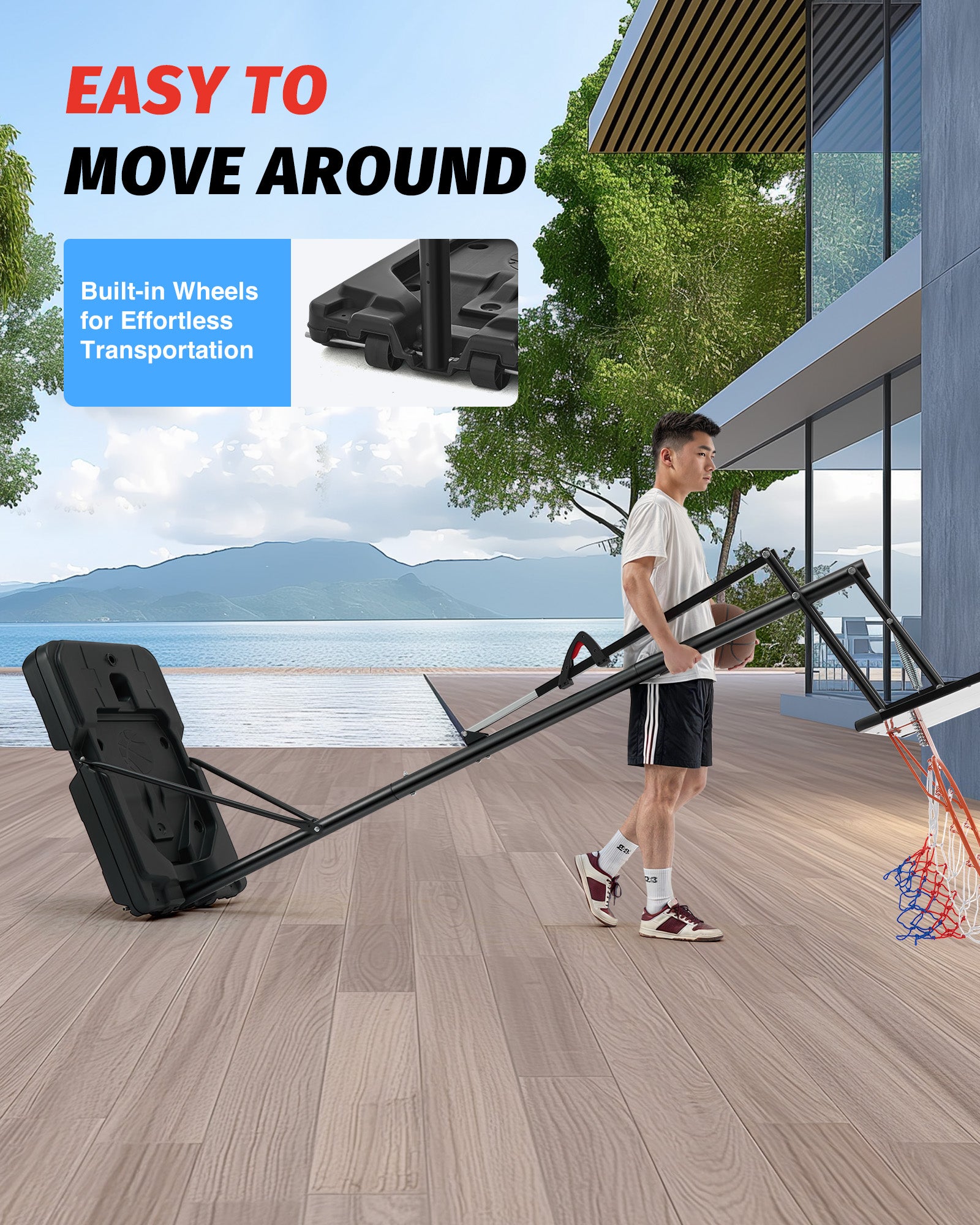 Zelus portable basketball hoop