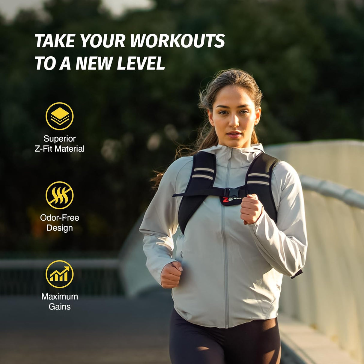 ZELUS Soft Iron Weighted Vest | Ultra-Thin 5–15 lb Vest with Reflective Stripes & Adjustable Straps