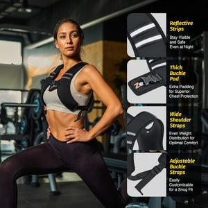 ZELUS Soft Iron Weighted Vest | Ultra-Thin 5–15 lb Vest with Reflective Stripes & Adjustable Straps