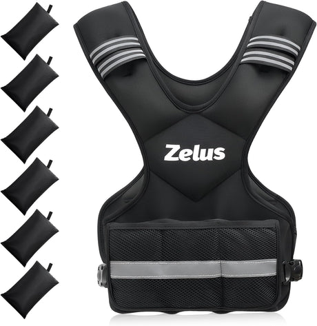 ZELUS Weighted Vest for Men & Women | Adjustable 4–32 lb Workout Weight for Home Fitness