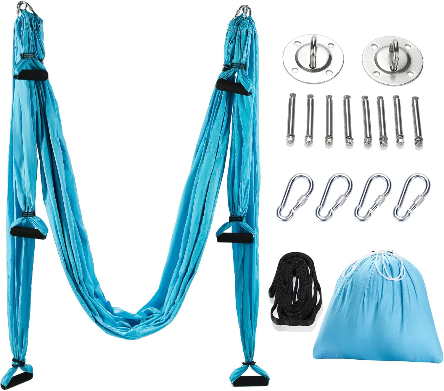 ZELUS Aerial Yoga Hammock Kit | Inversion Swing with Extension Straps & Ceiling Mount for Home or Studio