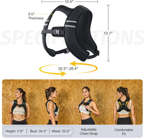 ZELUS Soft Iron Weighted Vest | Ultra-Thin 5–15 lb Vest with Reflective Stripes & Adjustable Straps