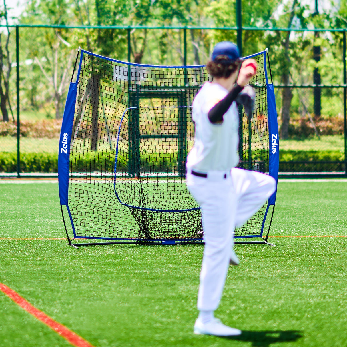 7×7 Baseball Net with Tee Kit, Portable Baseball Net for Hitting and Pitching