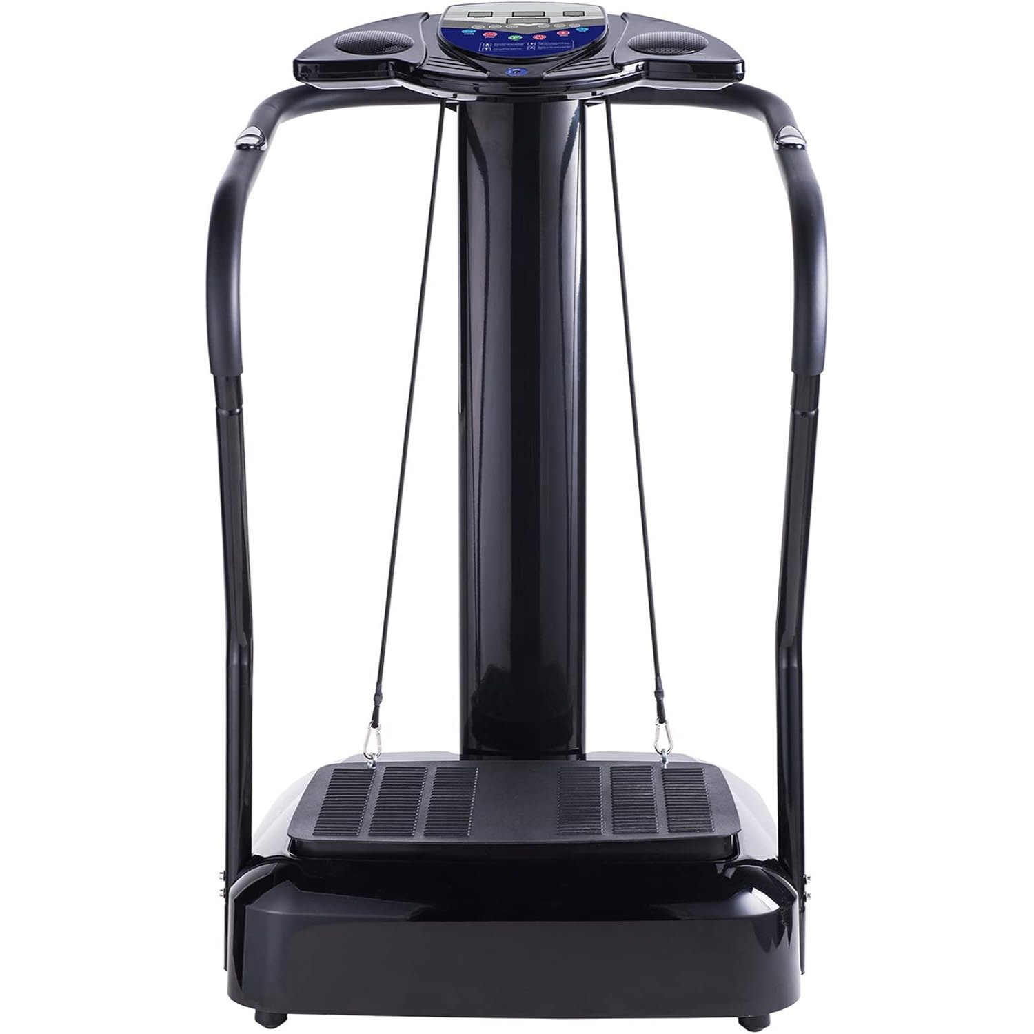 Black vibration plate machine on a white background