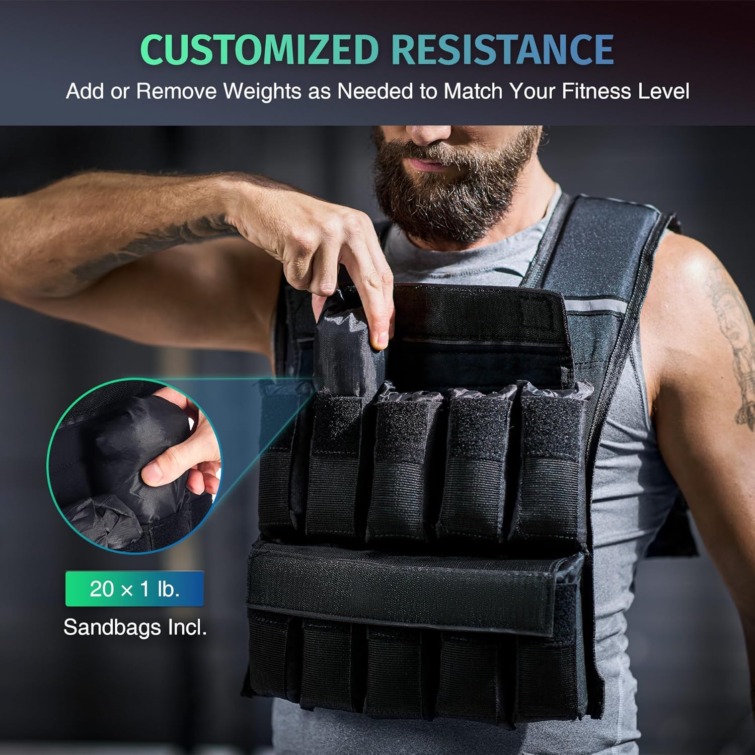 Classic Y-Shaped  Weighted Vest - Adjustable Weight