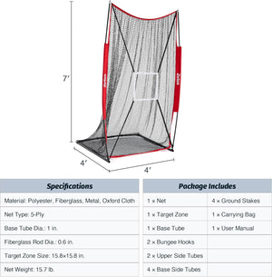 ZELUS 7x4 ft Football Kicking Net | Portable Training Net with Target Zone & Carry Bag