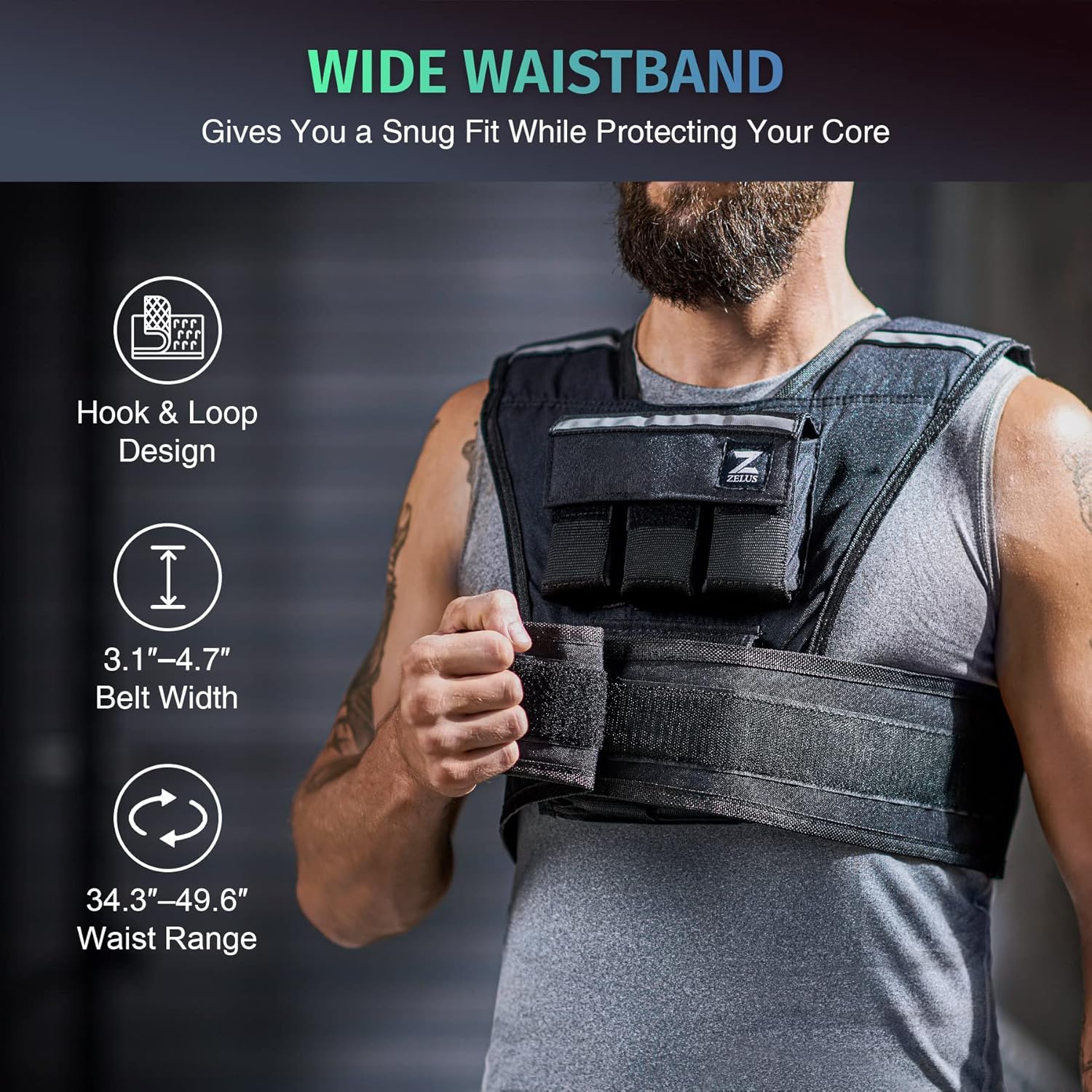 Armor Y-Shaped Weighted Vest - Adjustable Weight - 23lb