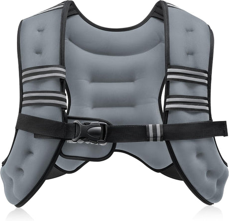 ZELUS Weighted Vest with Reflective Strips | 6–30 lb Adjustable Workout Vest for Training & Cardio