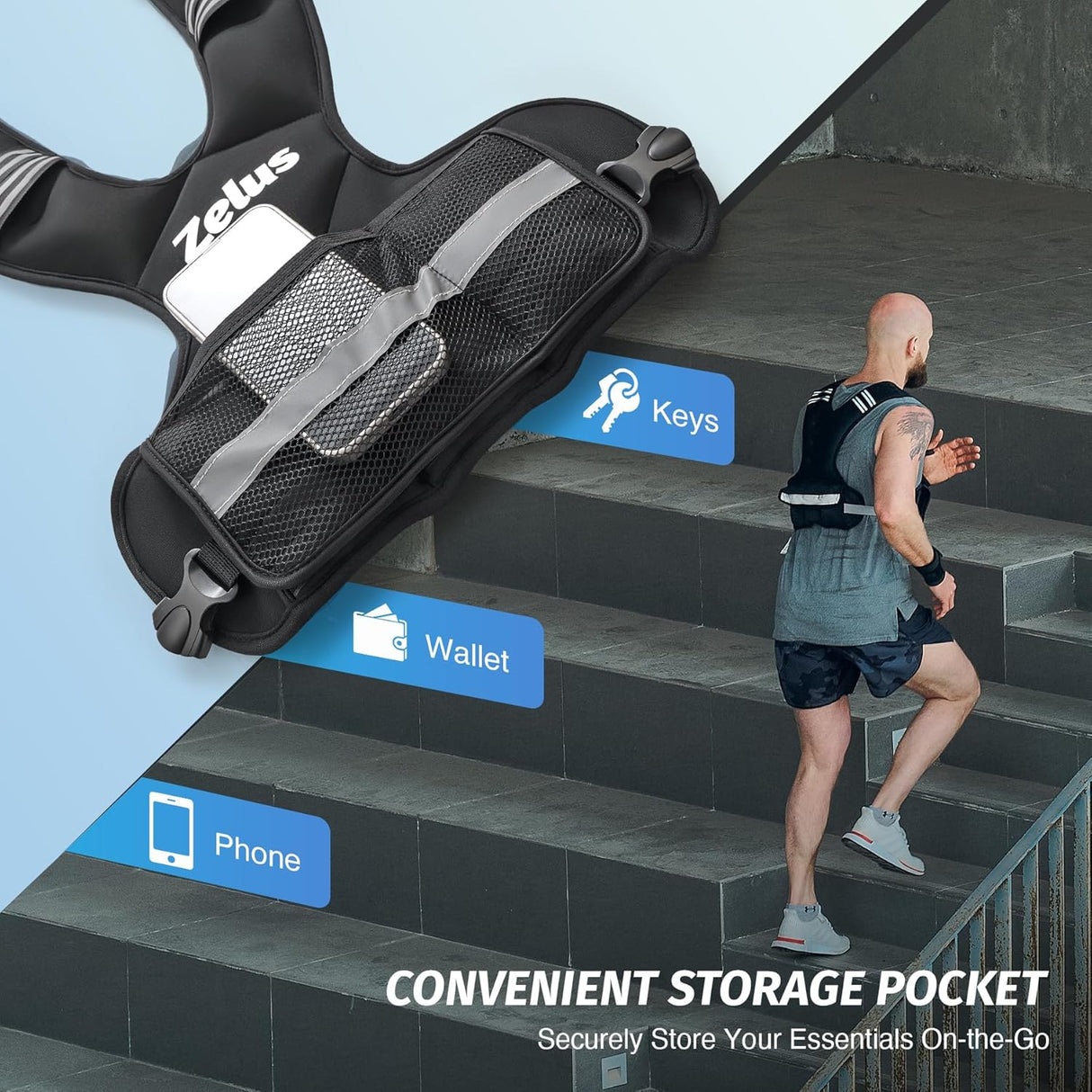 ZELUS Weighted Vest for Men & Women | Adjustable 4–32 lb Workout Weight for Home Fitness