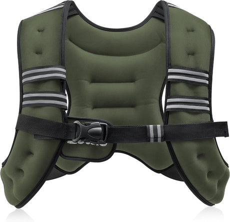 ZELUS Weighted Vest with Reflective Strips | 6–30 lb Adjustable Workout Vest for Training & Cardio