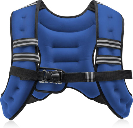 ZELUS Weighted Vest with Reflective Strips | 6–30 lb Adjustable Workout Vest for Training & Cardio