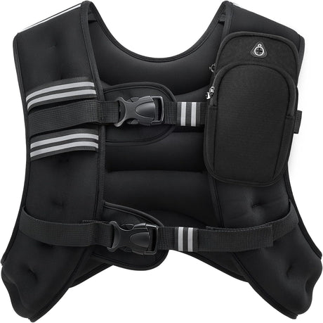 ZELUS Weighted Vest with Reflective Strips | 6–30 lb Adjustable Workout Vest for Training & Cardio