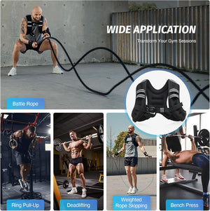 ZELUS Weighted Vest with Reflective Strips | 6–30 lb Adjustable Workout Vest for Training & Cardio