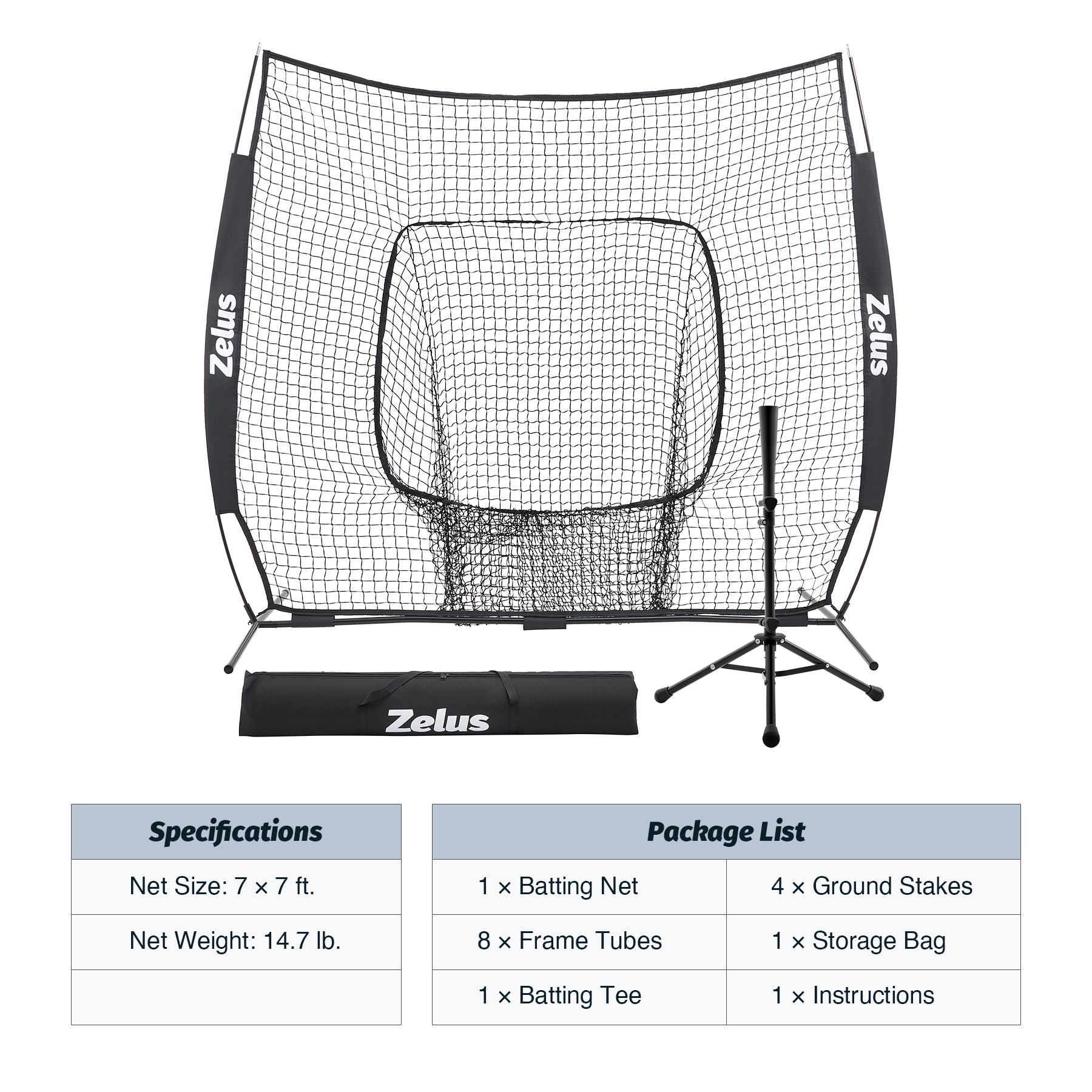 Zelus pitching machine and net system