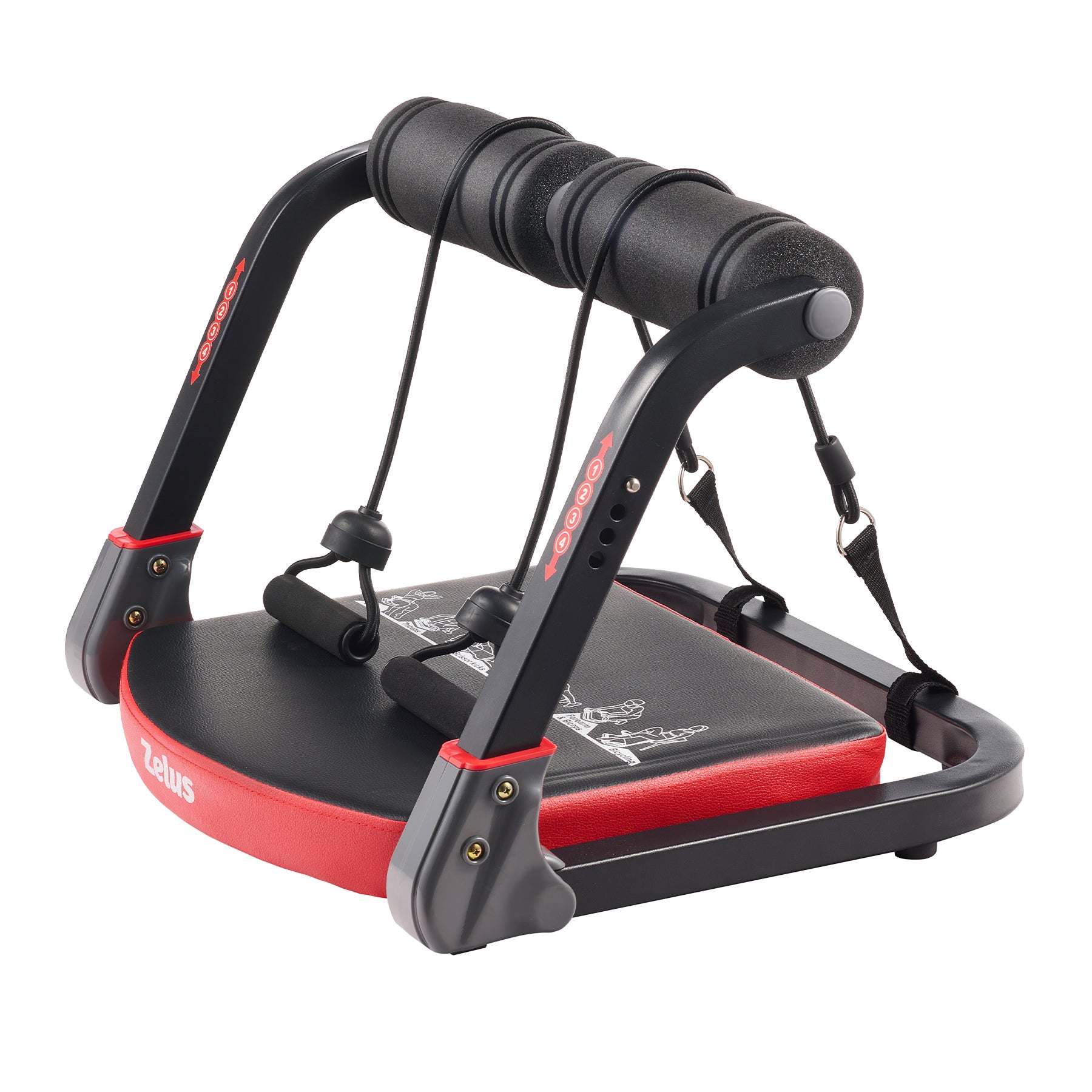 Zelus exercise board with resistance bands