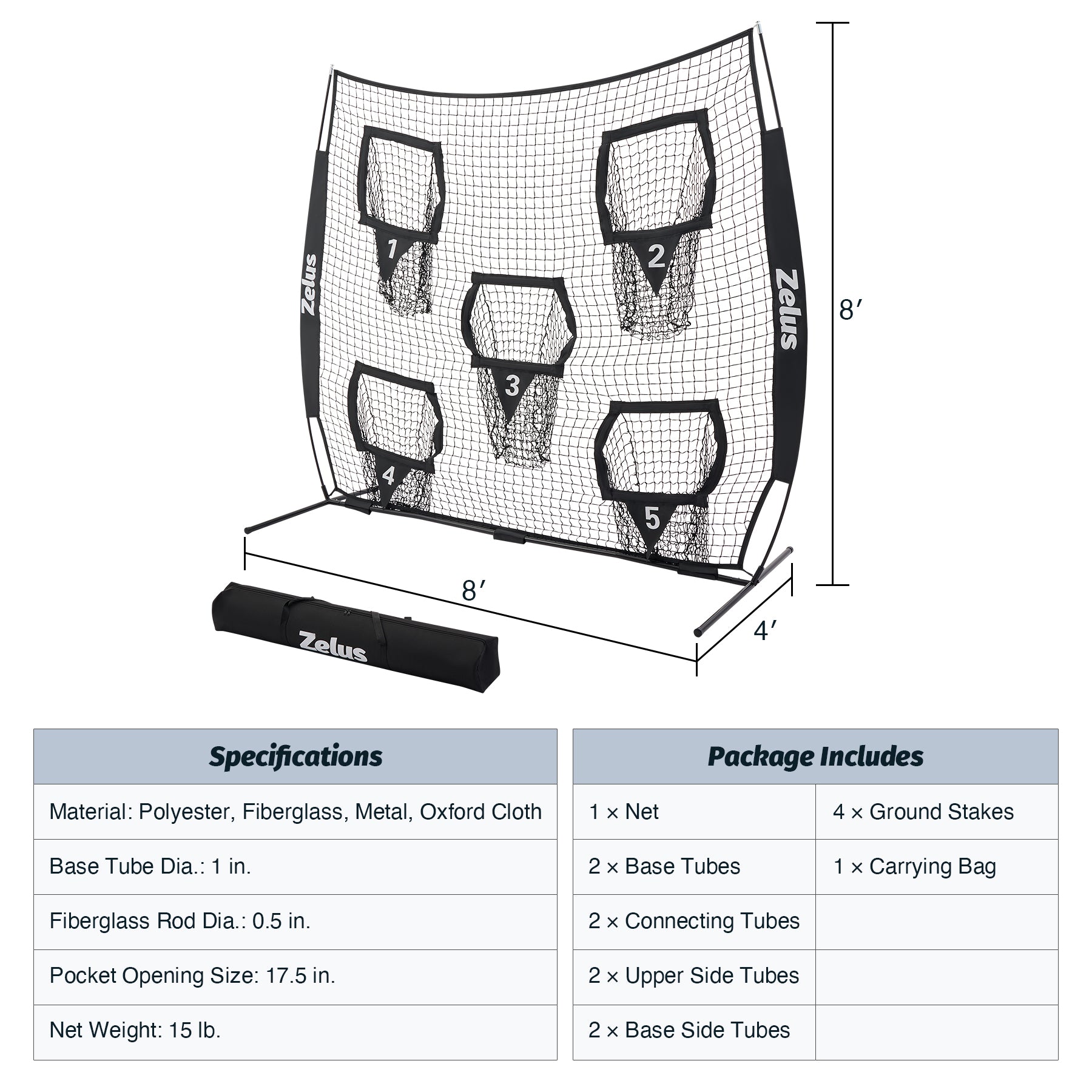 Zelus pitching net