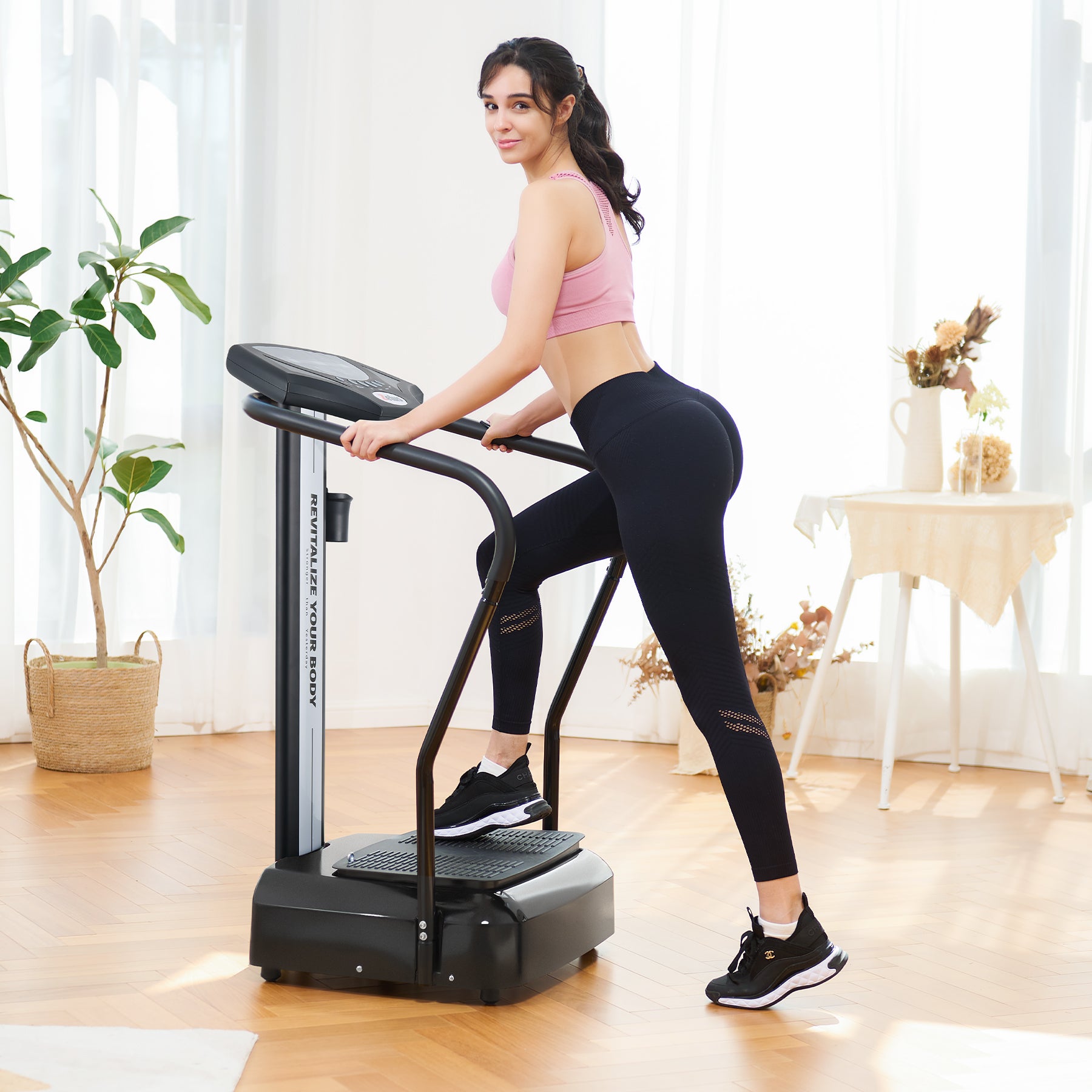 Black vibration plate machine