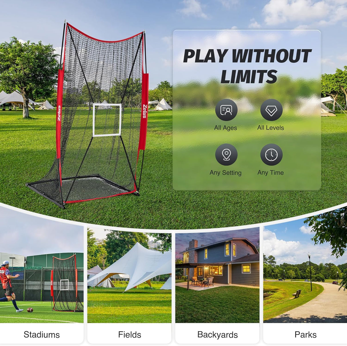 ZELUS 7x4 ft Football Kicking Net | Portable Training Net with Target Zone & Carry Bag