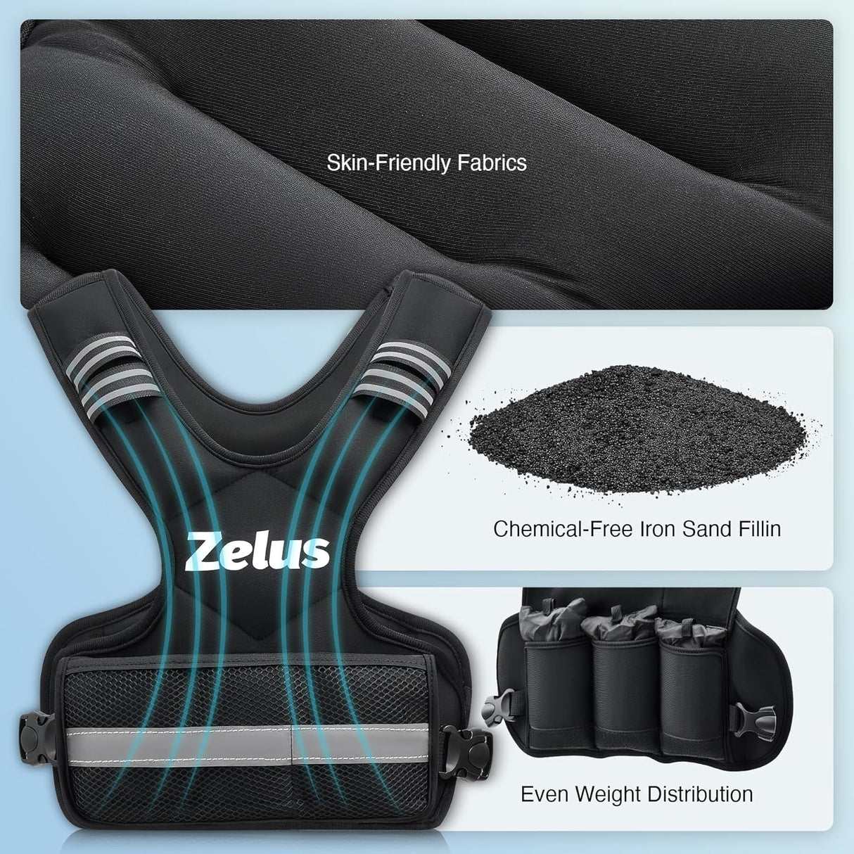 ZELUS Weighted Vest for Men & Women | Adjustable 4–32 lb Workout Weight for Home Fitness