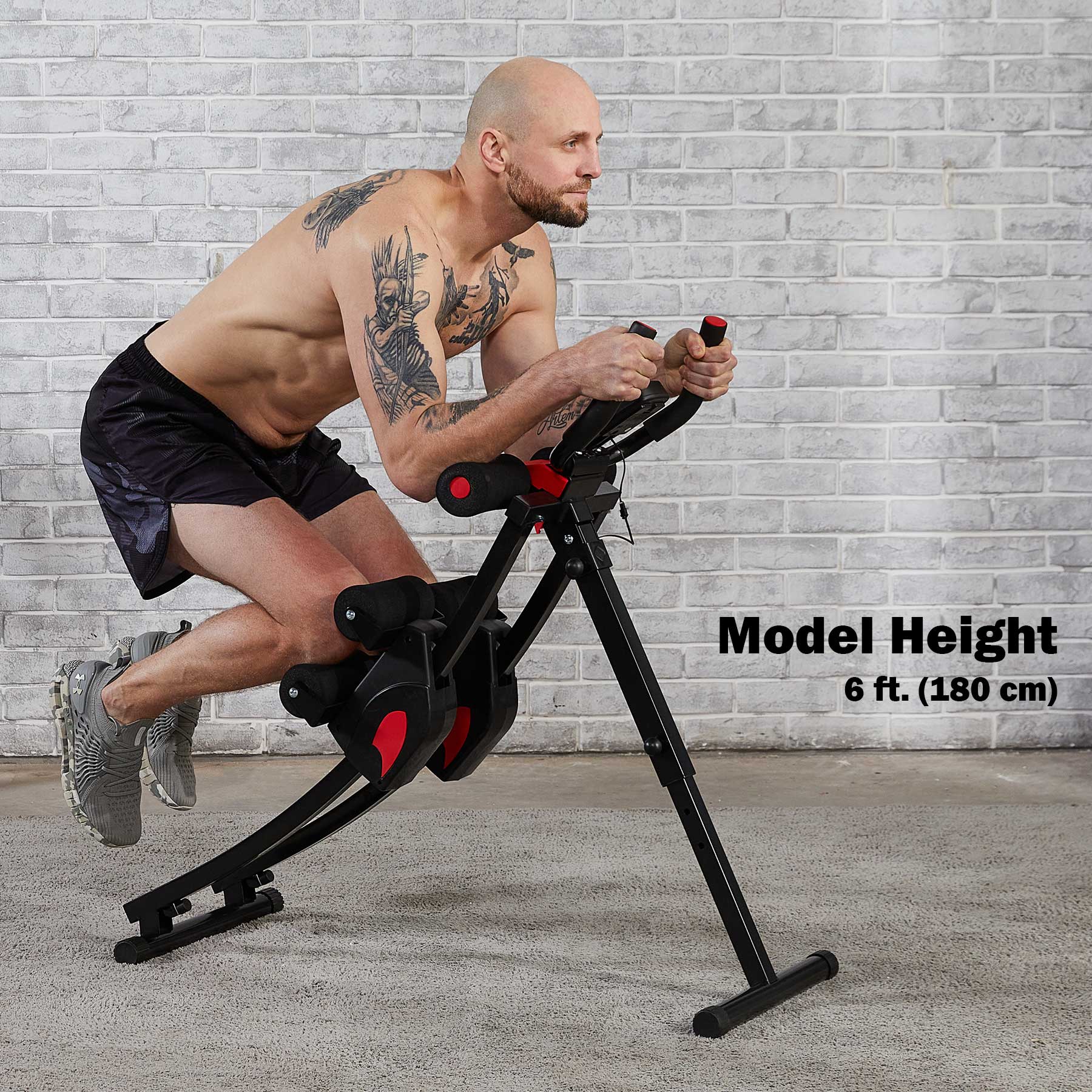 Black and red abdominal exercise machine 