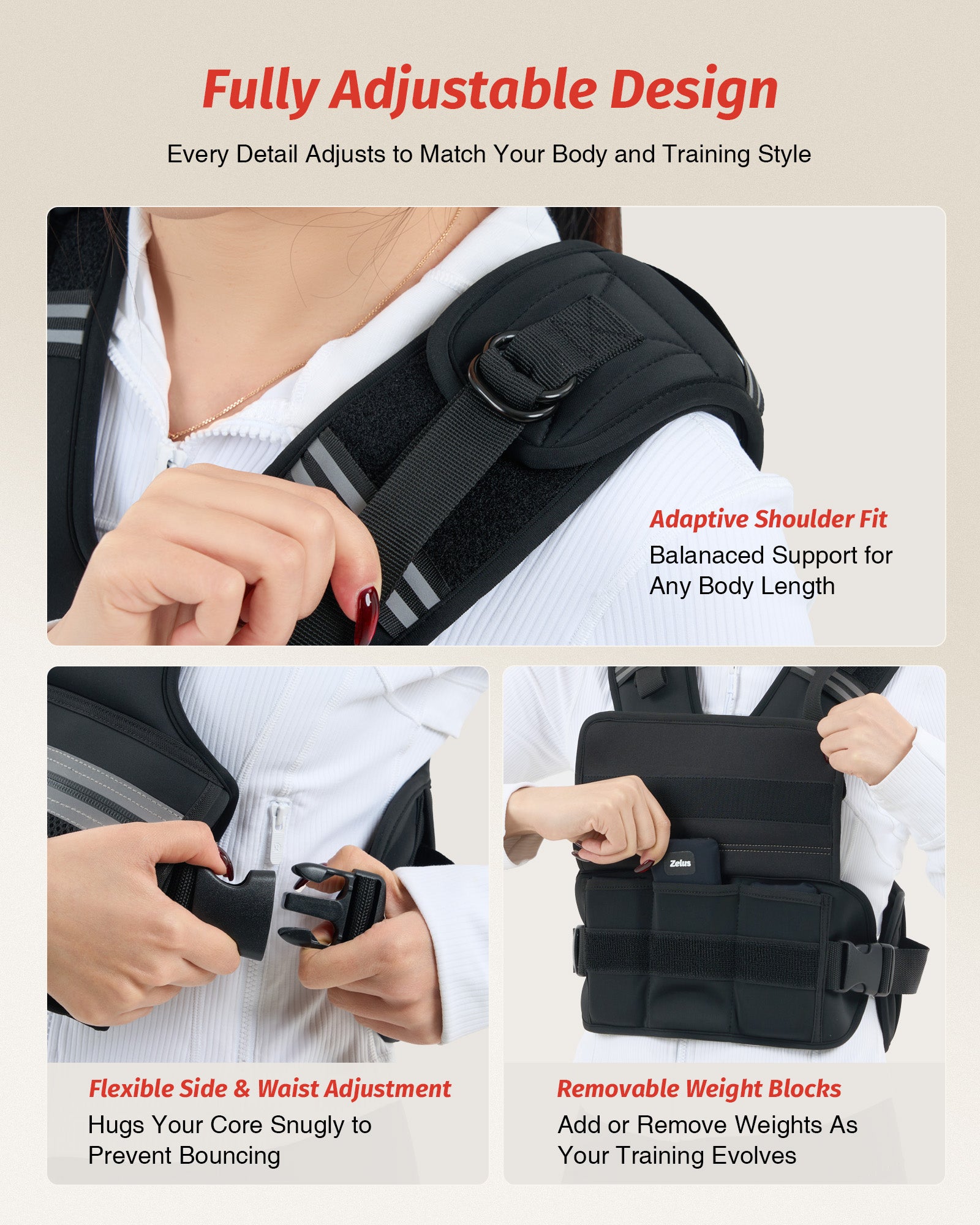 Z-Fit™ Y-Shaped Weighted Vest - Adjustable Weight – ZelusFitness
