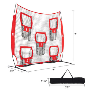 Rugby Throwing Net 7x7 ft Football Throwing Net- Red