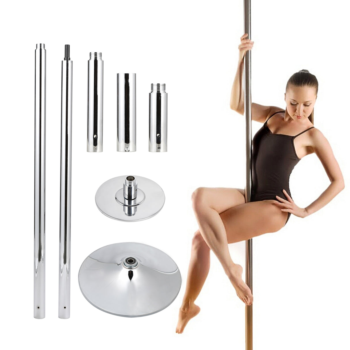 Pinty Professional Portable Dancing Pole 45mm Fitness Exercise Spinning