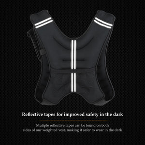 Weighted Vest, 16lb Weight Vest with Reflective Stripe