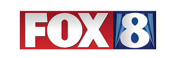 FOX 8 logo with red, white, and blue colors