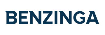 Benzinga logo in blue text on a white background