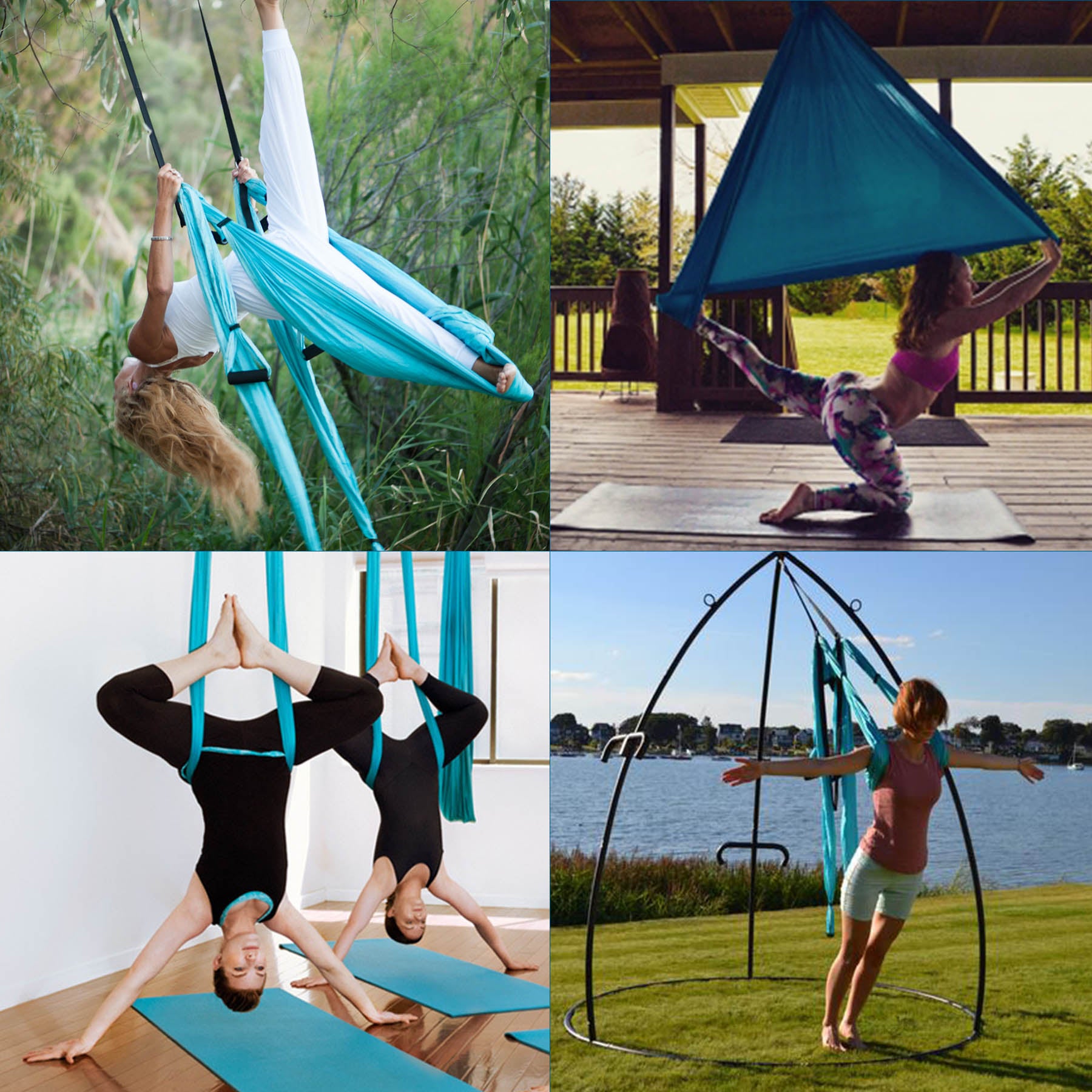 IRIS Fitness Deluxe Aerial Hammock Yoga Swing/Inversion/Sling, Flying  Antigravity(Color as per Availability)
