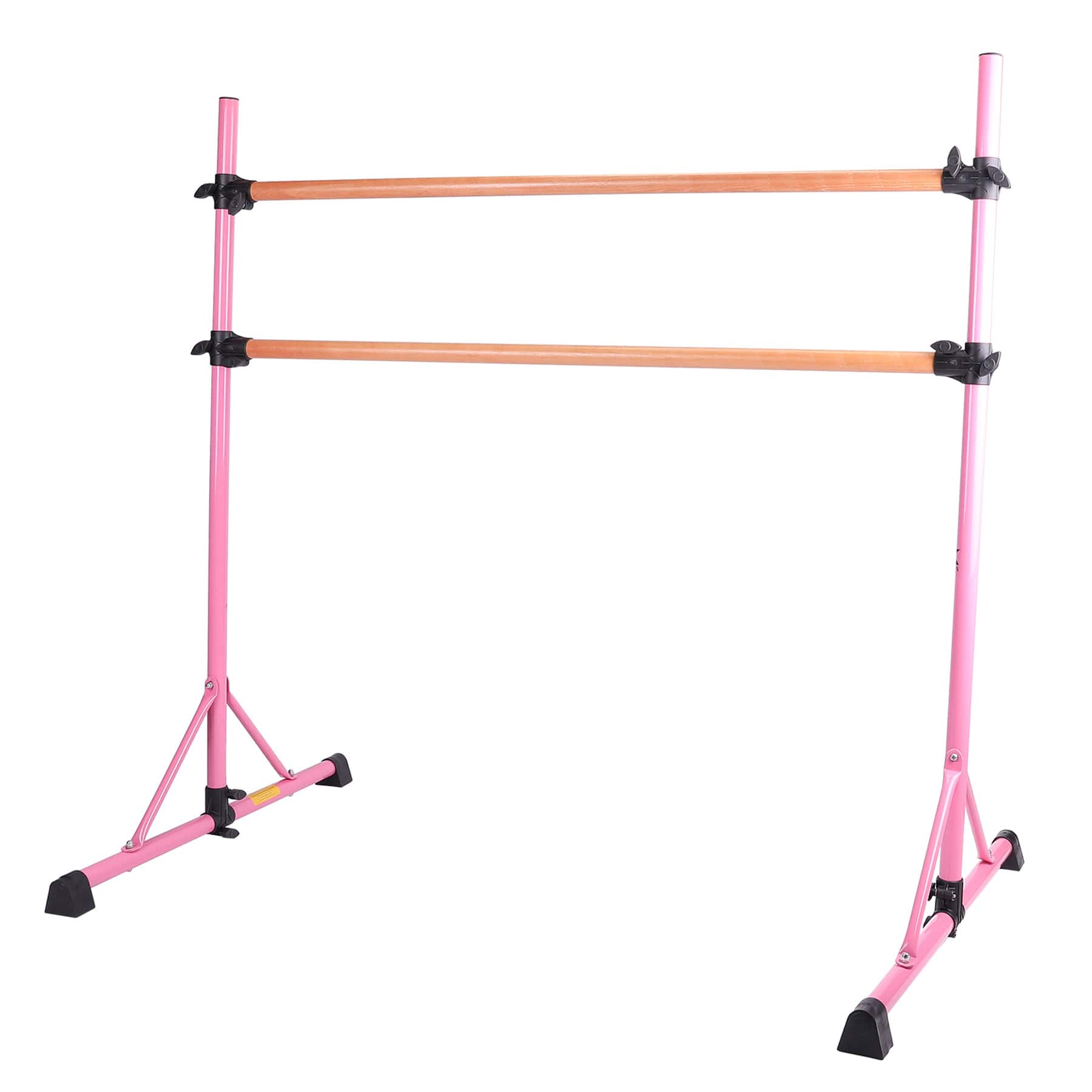 Goplus 4ft Portable Ballet Barre Freestanding Adjustable Double Dance Bar  Pink 
