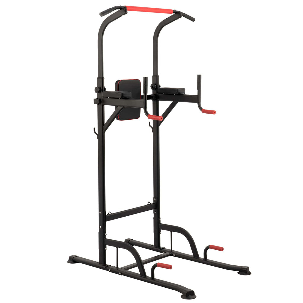 Power Tower Pull Up Dip Station for Home Gym Black Zelus Fitness