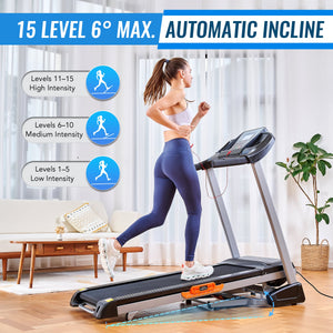 foldable treadmill with auto incline